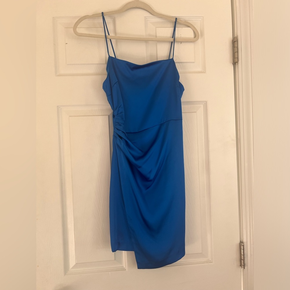 Royal Blue Satin Zara Dress - Size Small